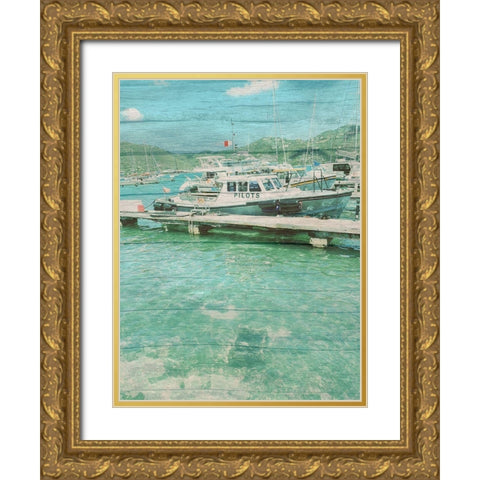 Yatch Gold Ornate Wood Framed Art Print with Double Matting by Phillip, Jamie