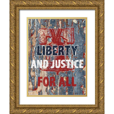 Liberty And Justice Gold Ornate Wood Framed Art Print with Double Matting by Phillip, Jamie
