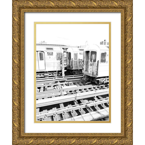 Trains NY Gold Ornate Wood Framed Art Print with Double Matting by Phillip, Jamie