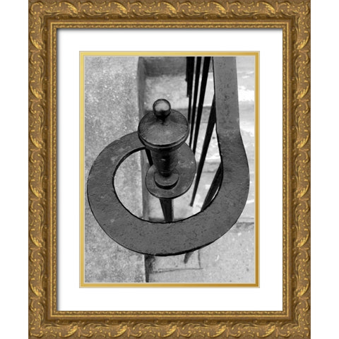 Railing 5 Gold Ornate Wood Framed Art Print with Double Matting by Phillip, Jamie