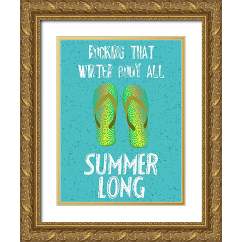 Flipflops 2 Gold Ornate Wood Framed Art Print with Double Matting by Phillip, Jamie
