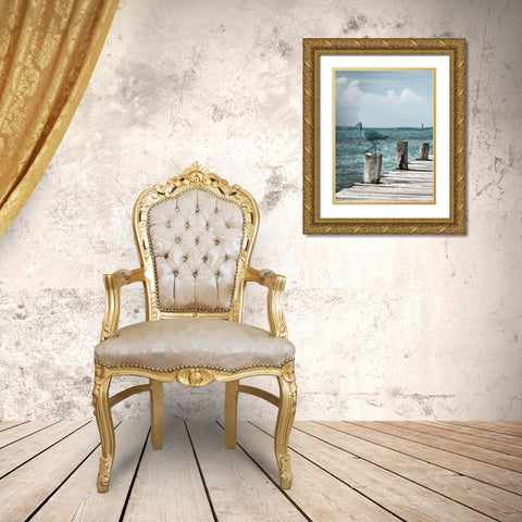 Jetty Gold Ornate Wood Framed Art Print with Double Matting by Phillip, Jamie