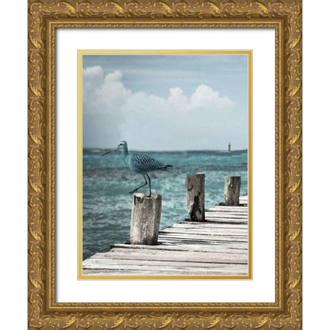 Jetty Gold Ornate Wood Framed Art Print with Double Matting by Phillip, Jamie