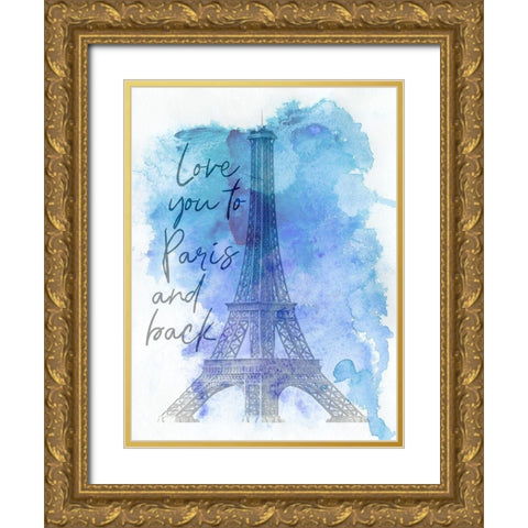 To Paris And Back Gold Ornate Wood Framed Art Print with Double Matting by Phillip, Jamie