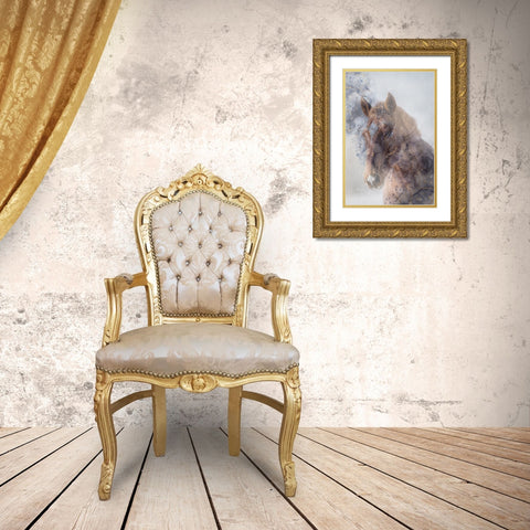 Mystic Horse Gold Ornate Wood Framed Art Print with Double Matting by Phillip, Jamie