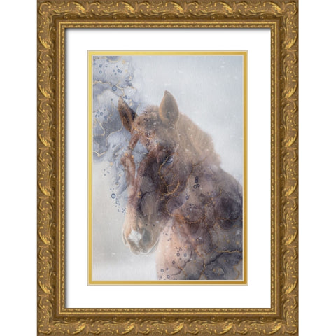 Mystic Horse Gold Ornate Wood Framed Art Print with Double Matting by Phillip, Jamie