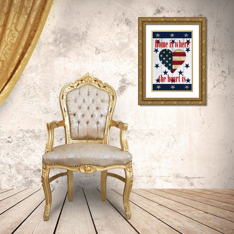 America Gold Ornate Wood Framed Art Print with Double Matting by Phillip, Jamie