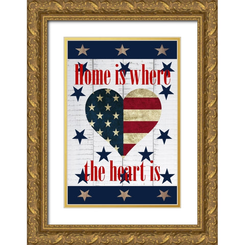 America Gold Ornate Wood Framed Art Print with Double Matting by Phillip, Jamie