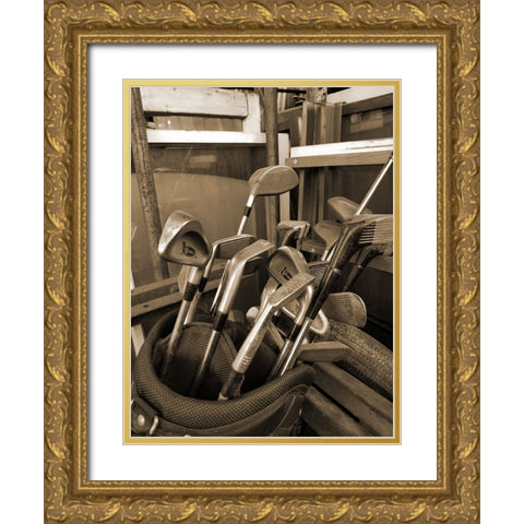 Vintage Golf Gold Ornate Wood Framed Art Print with Double Matting by Phillip, Jamie