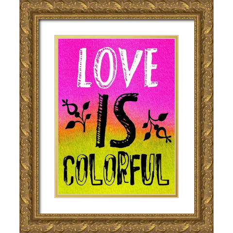 Colorful Love Gold Ornate Wood Framed Art Print with Double Matting by Phillip, Jamie