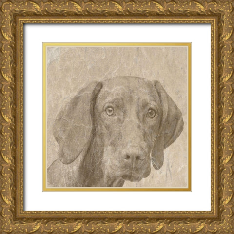 Puppylove Gold Ornate Wood Framed Art Print with Double Matting by Phillip, Jamie