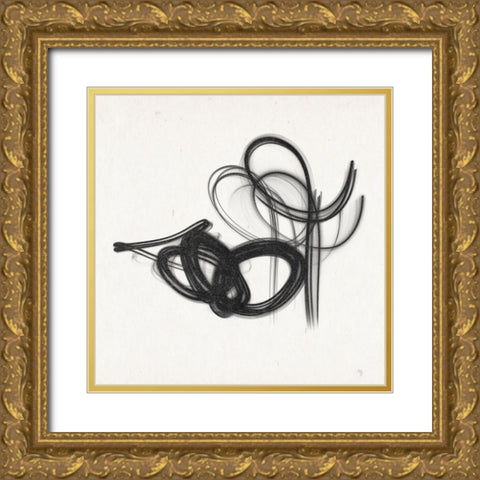 Curls Gold Ornate Wood Framed Art Print with Double Matting by Phillip, Jamie