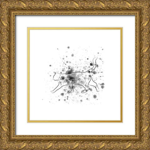 Catty Talk Gold Ornate Wood Framed Art Print with Double Matting by Phillip, Jamie