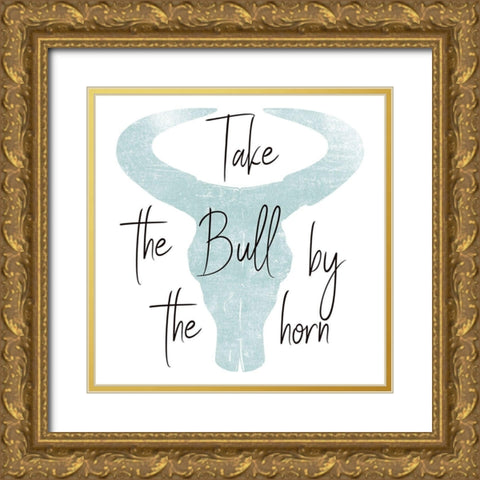 The Bull Gold Ornate Wood Framed Art Print with Double Matting by Phillip, Jamie