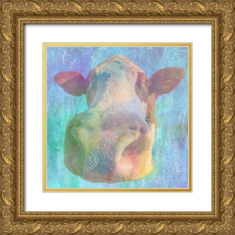 Can You Moo Gold Ornate Wood Framed Art Print with Double Matting by Phillip, Jamie