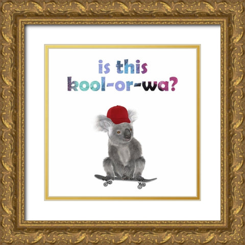 Kick Flip Koala 2 Gold Ornate Wood Framed Art Print with Double Matting by Phillip, Jamie