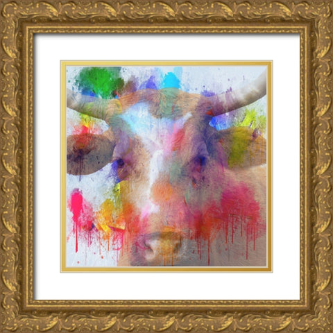 Abstract Farmhouse Gold Ornate Wood Framed Art Print with Double Matting by Phillip, Jamie