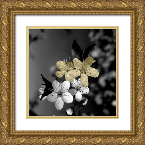 Black and Gold Beauty 1 Gold Ornate Wood Framed Art Print with Double Matting by Phillip, Jamie