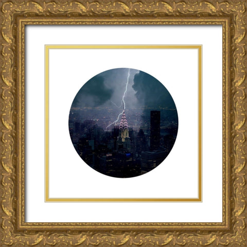 Light UP New York 1 Gold Ornate Wood Framed Art Print with Double Matting by Phillip, Jamie