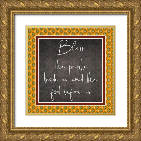 Bless Gold Ornate Wood Framed Art Print with Double Matting by Phillip, Jamie