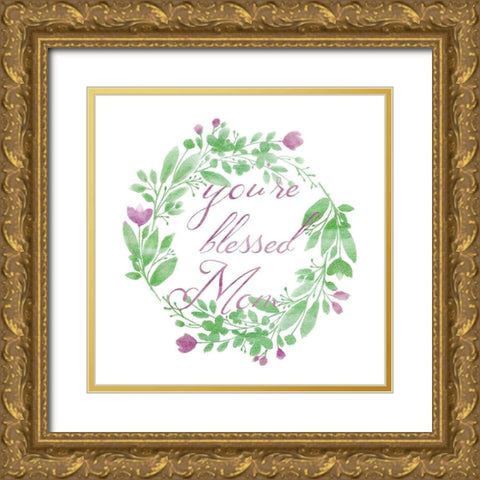 Blessed Mom Gold Ornate Wood Framed Art Print with Double Matting by Phillip, Jamie
