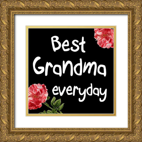 Best Grandma Gold Ornate Wood Framed Art Print with Double Matting by Phillip, Jamie