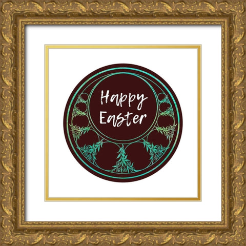 Happy Easter 2 Gold Ornate Wood Framed Art Print with Double Matting by Phillip, Jamie