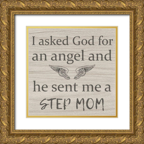 Angel Mom Gold Ornate Wood Framed Art Print with Double Matting by Phillip, Jamie