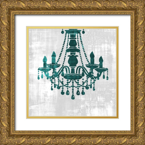 Chandelier Light 3 Gold Ornate Wood Framed Art Print with Double Matting by Phillip, Jamie