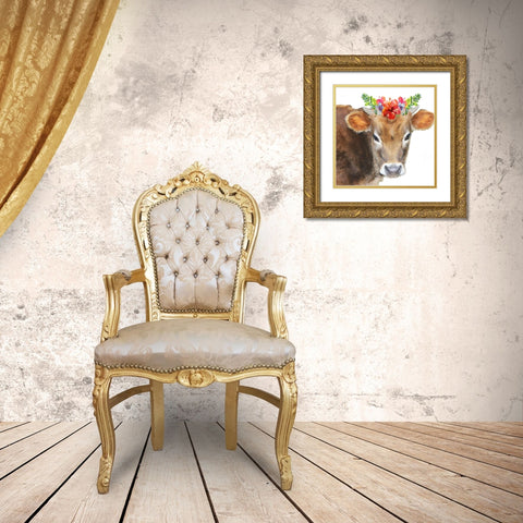 Flower Power Gold Ornate Wood Framed Art Print with Double Matting by Phillip, Jamie