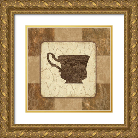 Wake Up To The Cup Gold Ornate Wood Framed Art Print with Double Matting by Phillip, Jamie