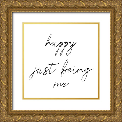 Happy 2 Gold Ornate Wood Framed Art Print with Double Matting by Phillip, Jamie
