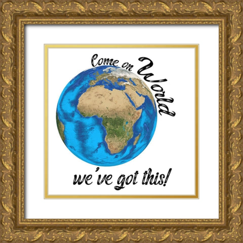 World 1 Gold Ornate Wood Framed Art Print with Double Matting by Phillip, Jamie