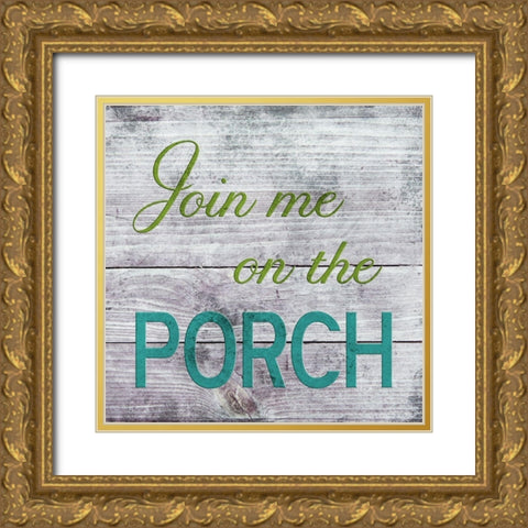 Porch Gold Ornate Wood Framed Art Print with Double Matting by Phillip, Jamie