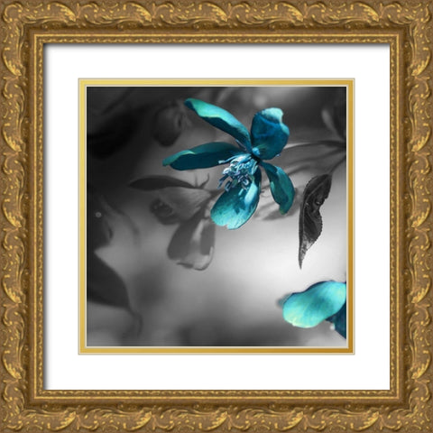 Teal Gold Ornate Wood Framed Art Print with Double Matting by Phillip, Jamie