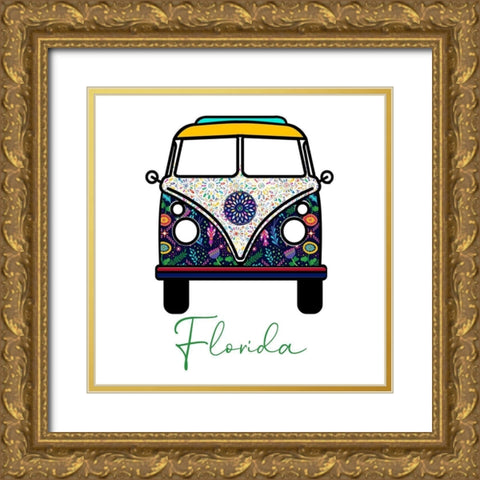 Florida Gold Ornate Wood Framed Art Print with Double Matting by Phillip, Jamie