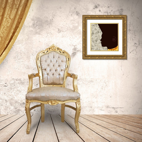 African Man Gold Ornate Wood Framed Art Print with Double Matting by Phillip, Jamie