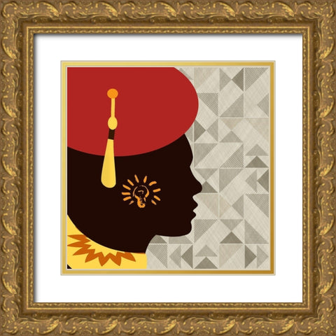 African Man 2 Gold Ornate Wood Framed Art Print with Double Matting by Phillip, Jamie