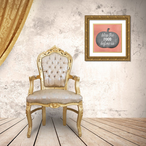 Bless The Food Gold Ornate Wood Framed Art Print with Double Matting by Phillip, Jamie