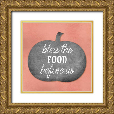 Bless The Food Gold Ornate Wood Framed Art Print with Double Matting by Phillip, Jamie