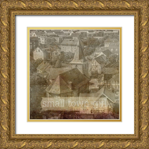 Small Town Girl Gold Ornate Wood Framed Art Print with Double Matting by Phillip, Jamie