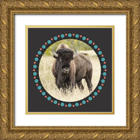 Buffalo Ring 1 Gold Ornate Wood Framed Art Print with Double Matting by Phillip, Jamie