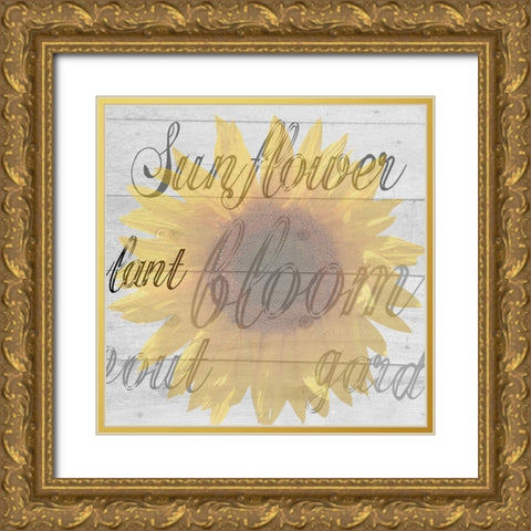 Sunflower 1 Gold Ornate Wood Framed Art Print with Double Matting by Phillip, Jamie