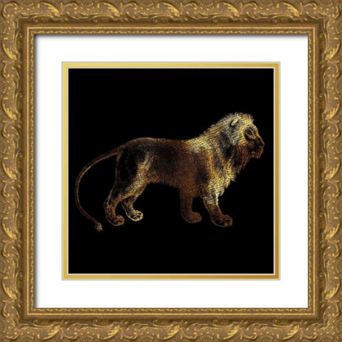 Lion Gold Ornate Wood Framed Art Print with Double Matting by Phillip, Jamie