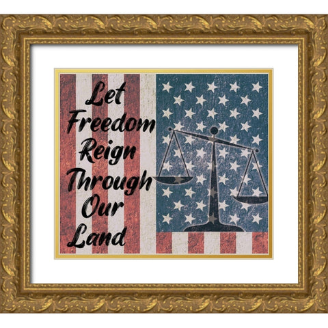 Freedom Land Gold Ornate Wood Framed Art Print with Double Matting by Phillip, Jamie