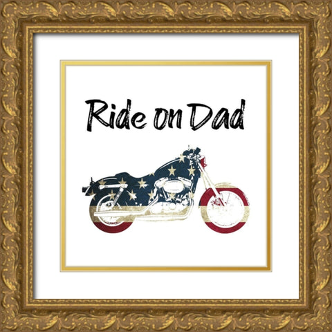 American Dad Gold Ornate Wood Framed Art Print with Double Matting by Phillip, Jamie