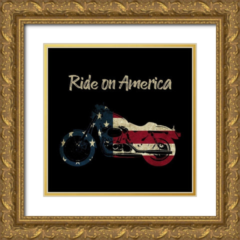 American Ride Gold Ornate Wood Framed Art Print with Double Matting by Phillip, Jamie