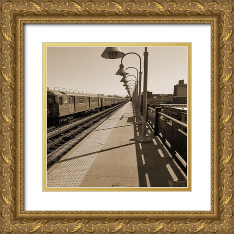 Bronx Trains 3 Gold Ornate Wood Framed Art Print with Double Matting by Phillip, Jamie