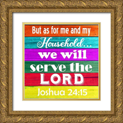 Joshua 24-15 Gold Ornate Wood Framed Art Print with Double Matting by Phillip, Jamie