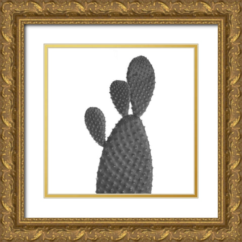 Black Cactus Gold Ornate Wood Framed Art Print with Double Matting by Phillip, Jamie